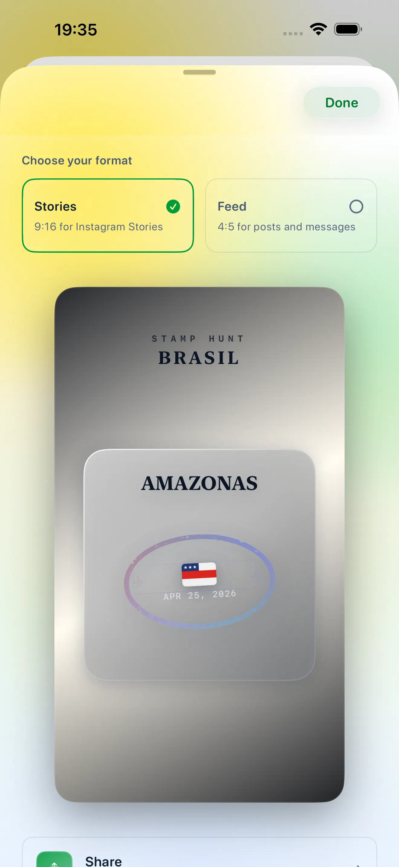 Share card for the Amazonas stamp