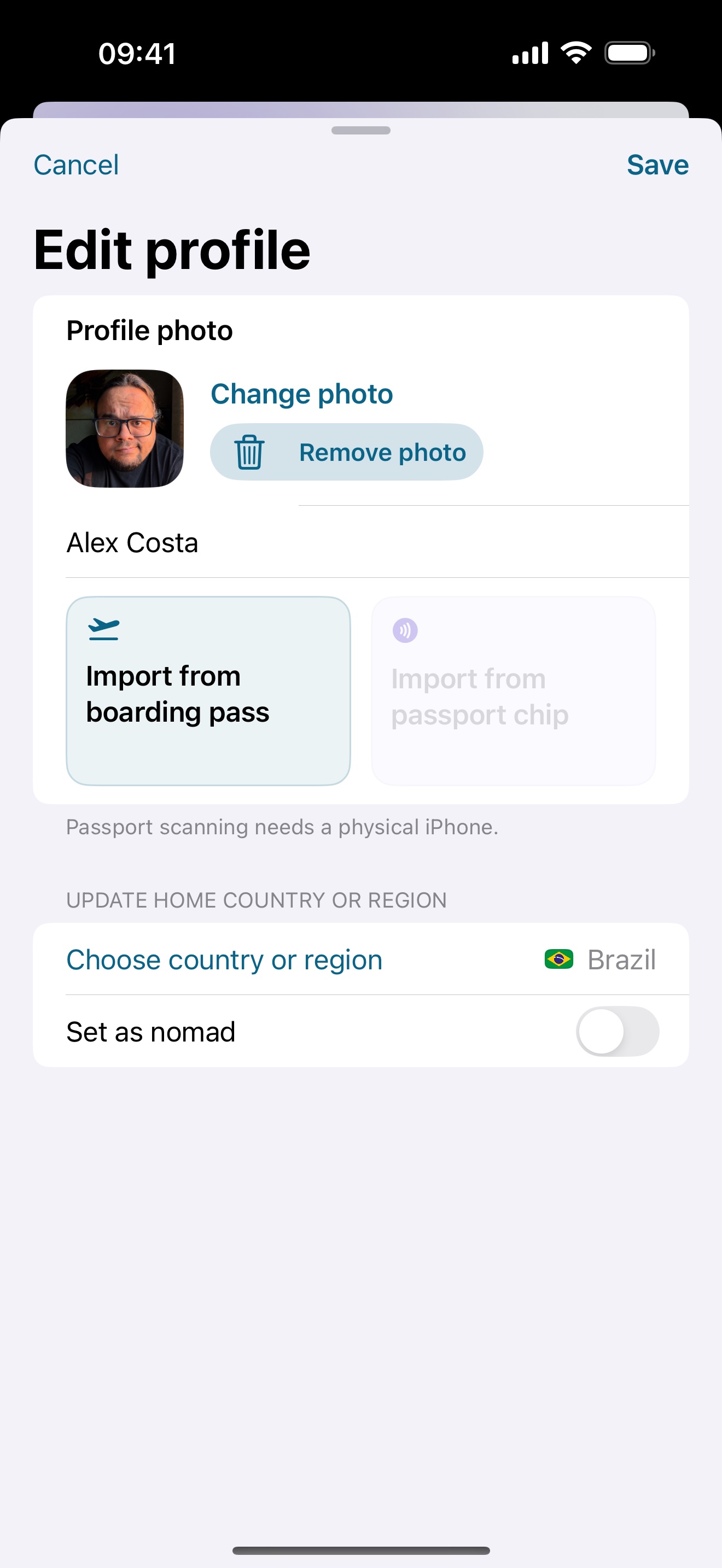 Stamp Hunt profile editor screen